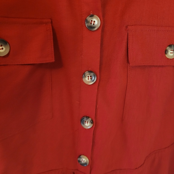 Lark + Grey red dress. Size 1X. Two pockets on the front. Five brown but… - Picture 2 of 11